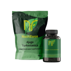 foto de sobre de turkesterona en forma de polvo o cápsulas de Ajuga Turkestanica no es caro es un complemento alimenticio para la musculación